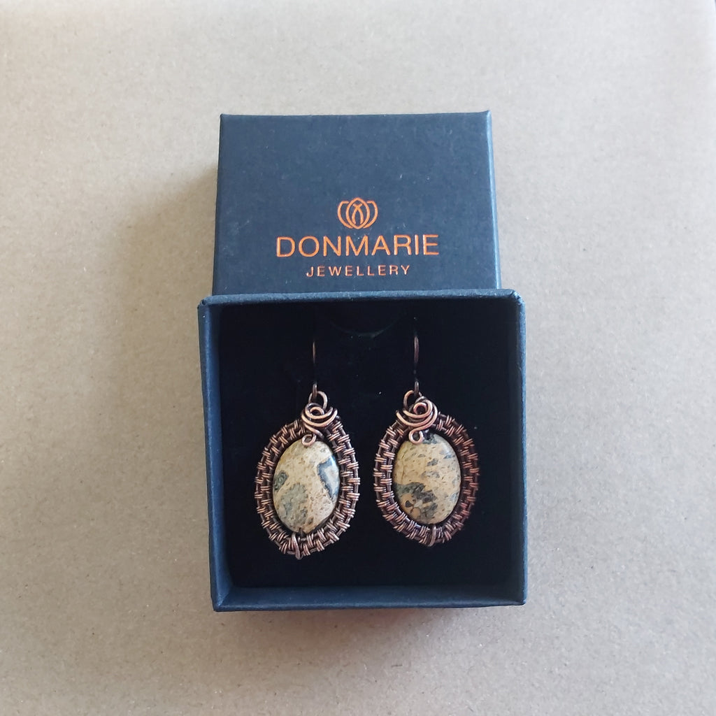 Oval Picture Jasper earrings