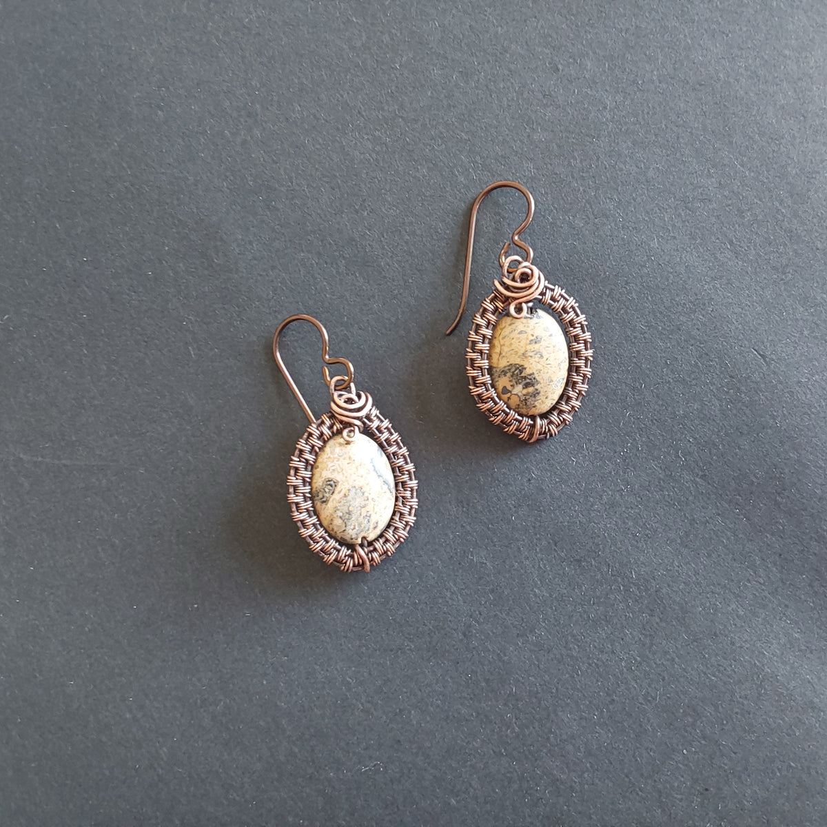 Oval Picture Jasper earrings