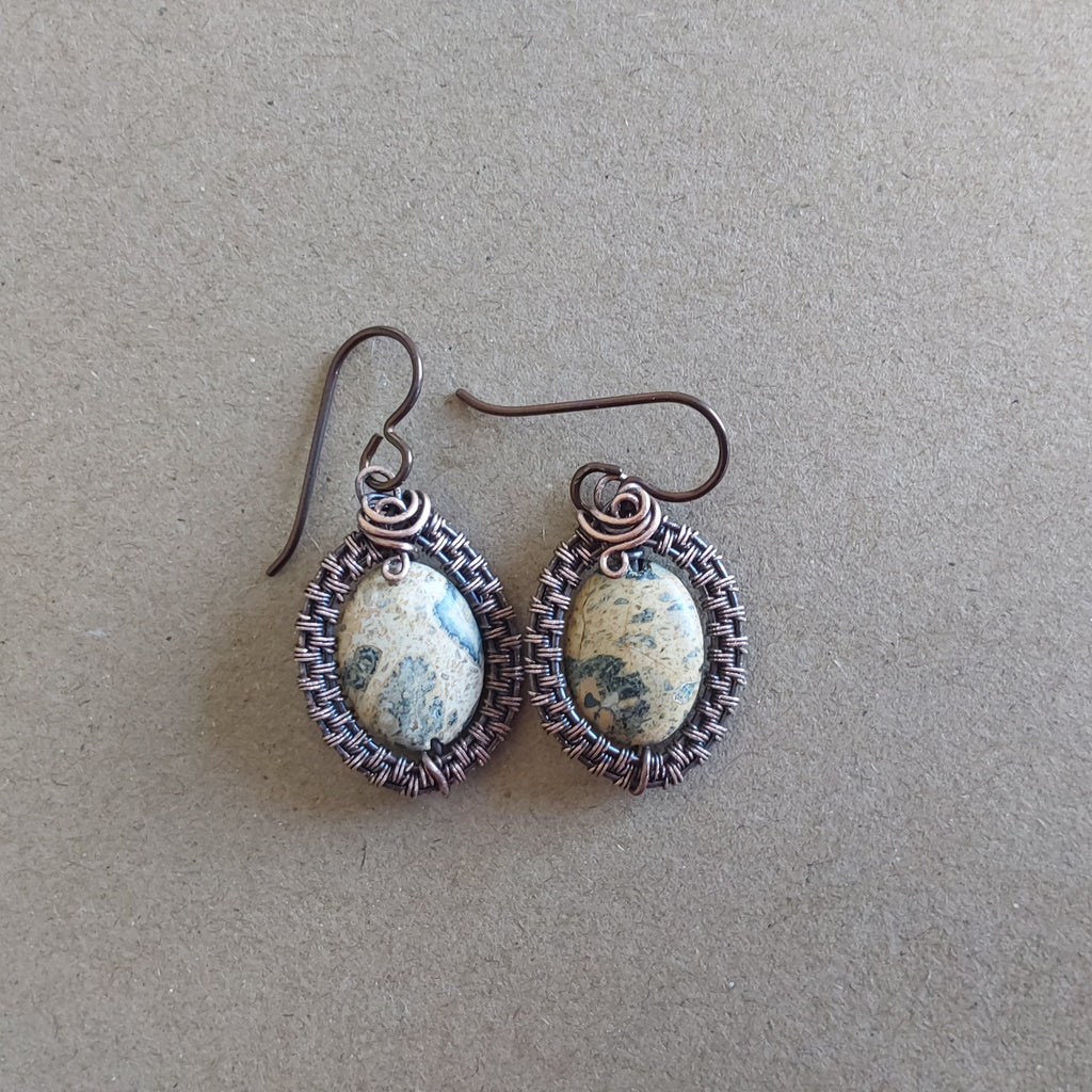 Oval Picture Jasper earrings