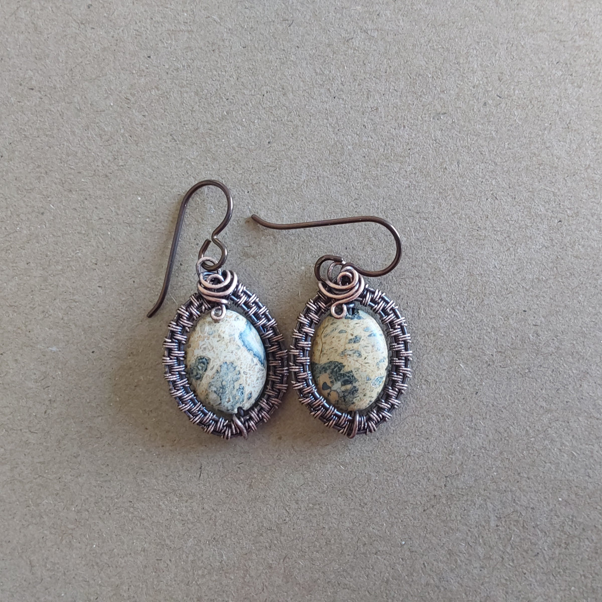 Oval Picture Jasper earrings