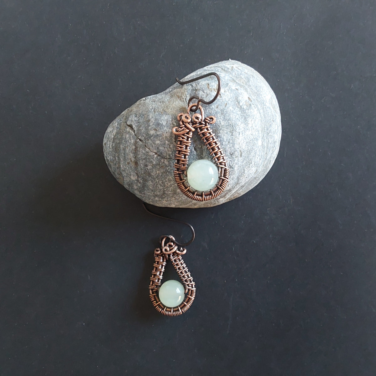 'New Jade'/Pale Green Serpentine earrings.