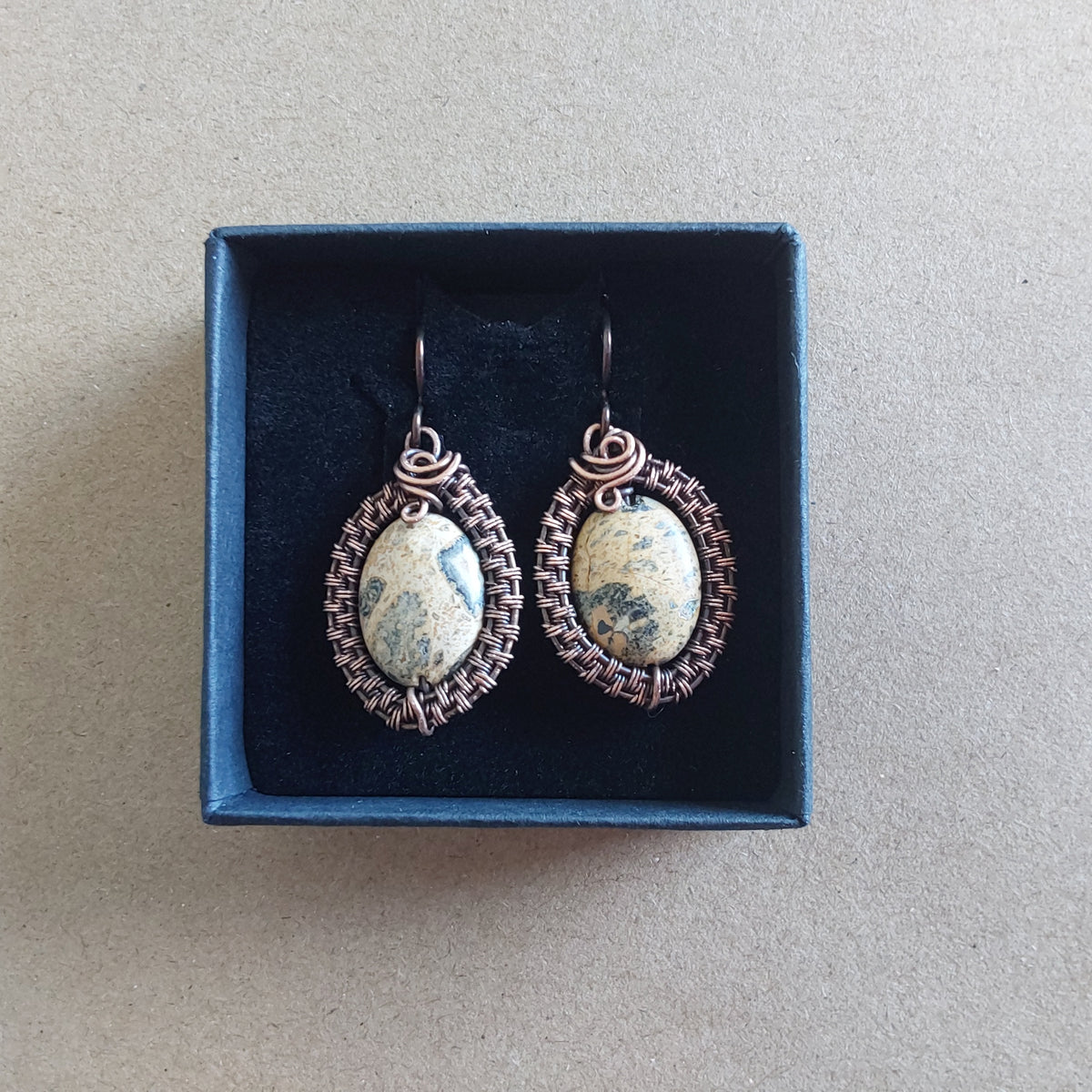 Oval Picture Jasper earrings