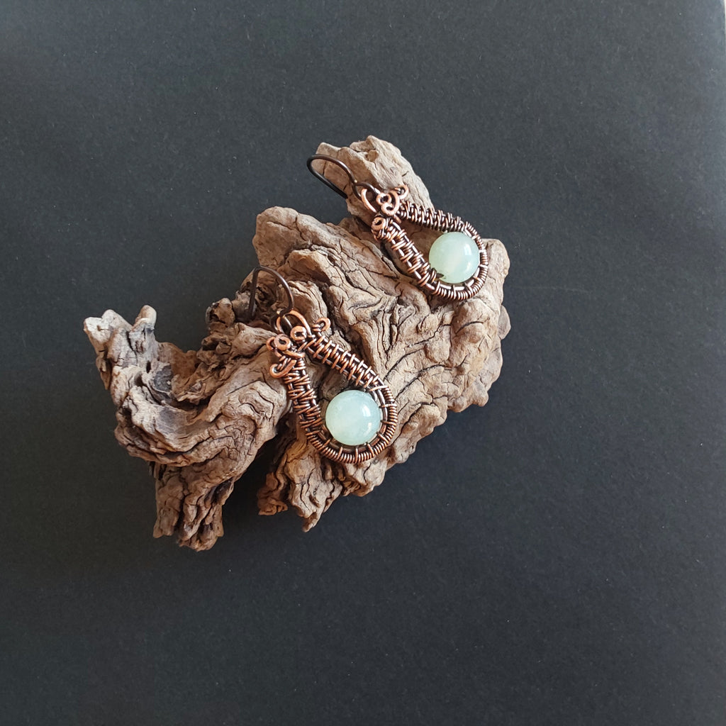 'New Jade'/Pale Green Serpentine earrings.