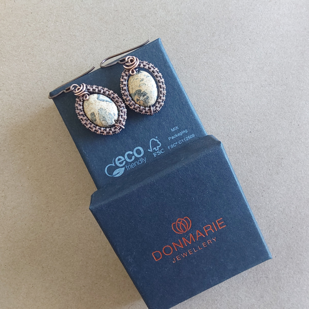Oval Picture Jasper earrings