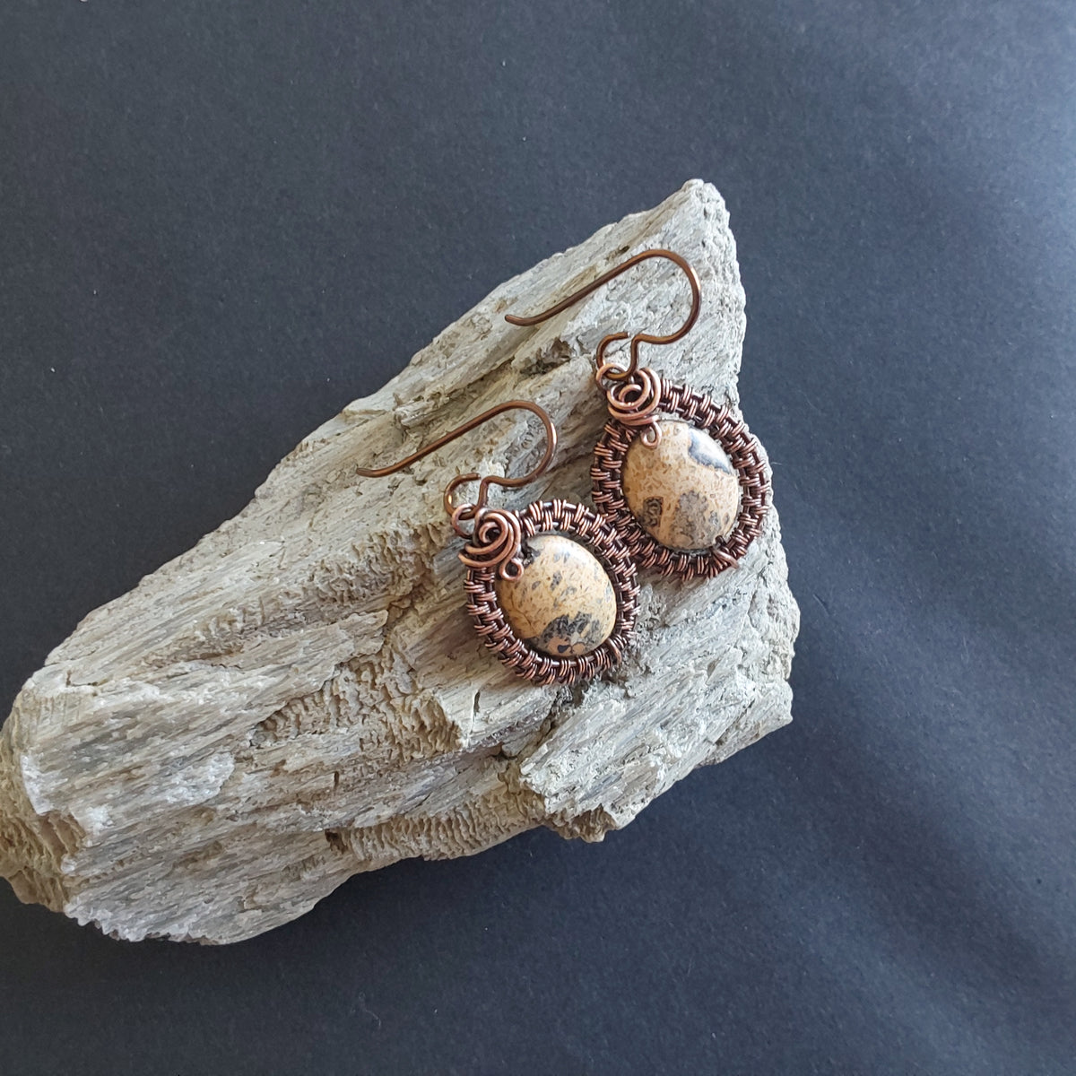 Oval Picture Jasper earrings